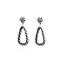 Triangular black and white drop earrings